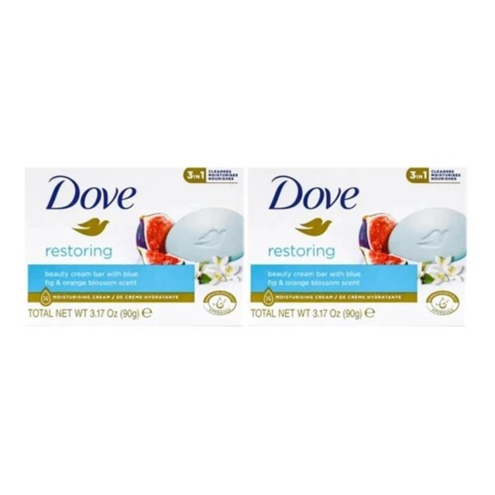 Dove Soap Restoring Beauty Bar Blue Fig Orange Blossom, 3.17oz (Pack of 2)
